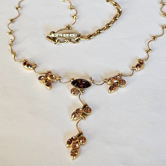 Givenchy Gold Tone and Rhinestone Necklace - Picture 1 of 5